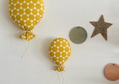 Décoration murale ballons x2 jaune géométrique 18€